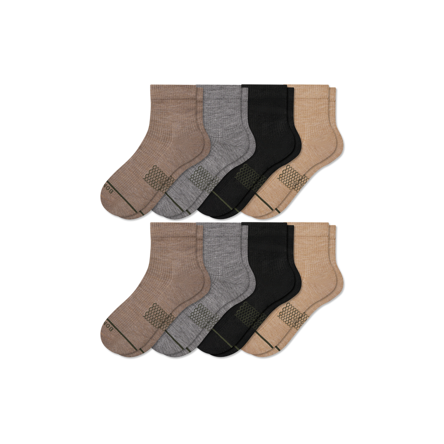 Women's Merino Wool Blend Modern Rib Quarter Sock 8-Pack - Studio Recovery Comfort