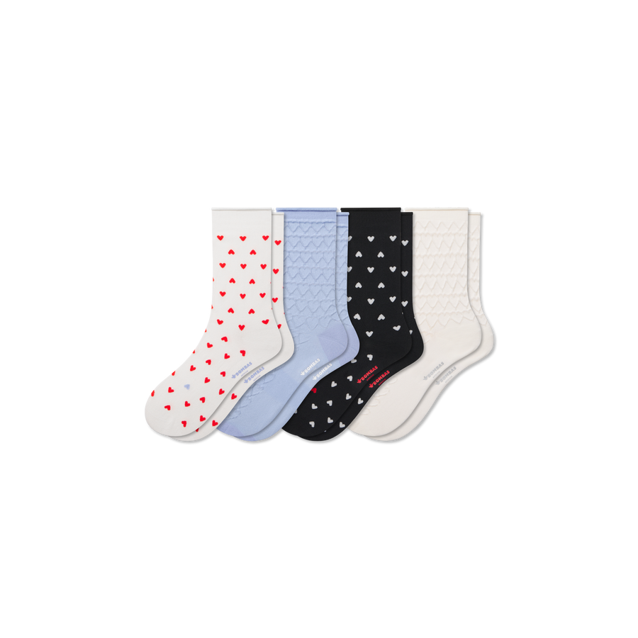 Women’s Hearts Half Calf Sock 4-Pack - Outdoor Recovery Move