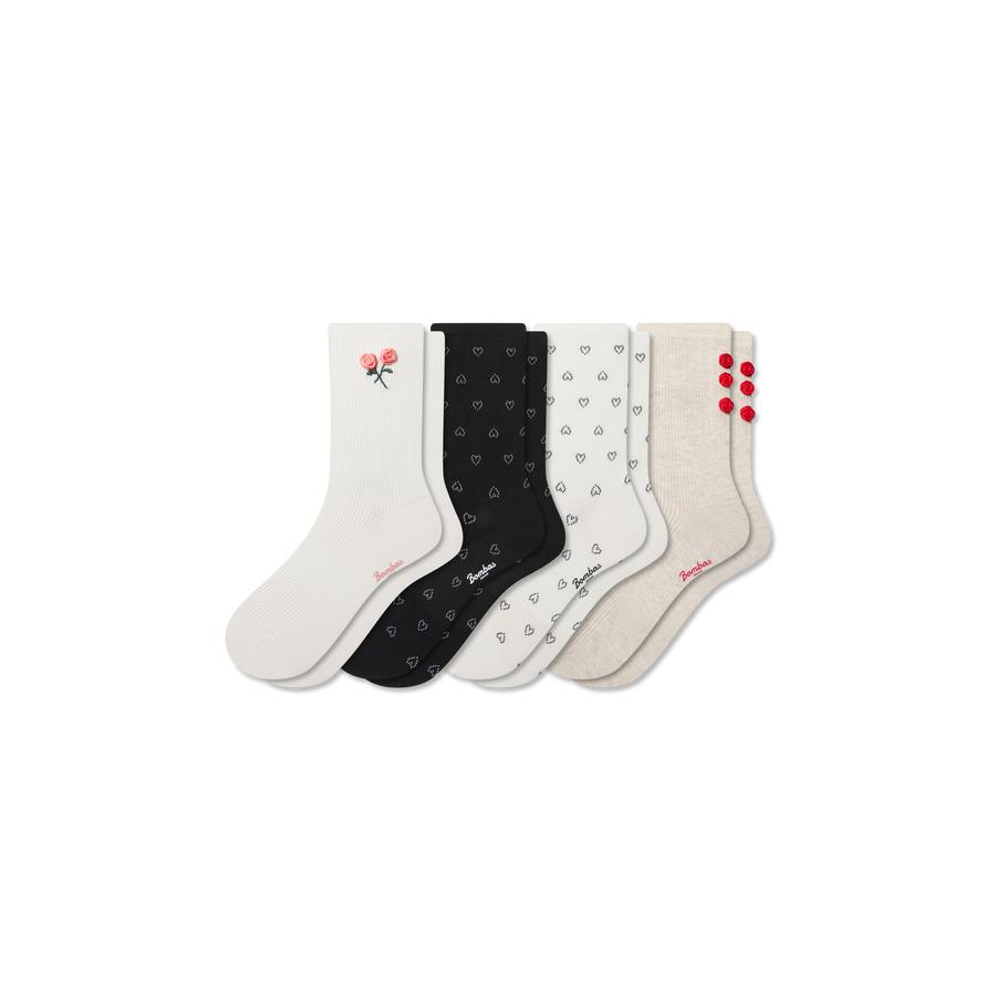 Women’s Valentine’s Day Lightweight Half Calf Sock 4-Pack - Daily Low Cut Cushion
