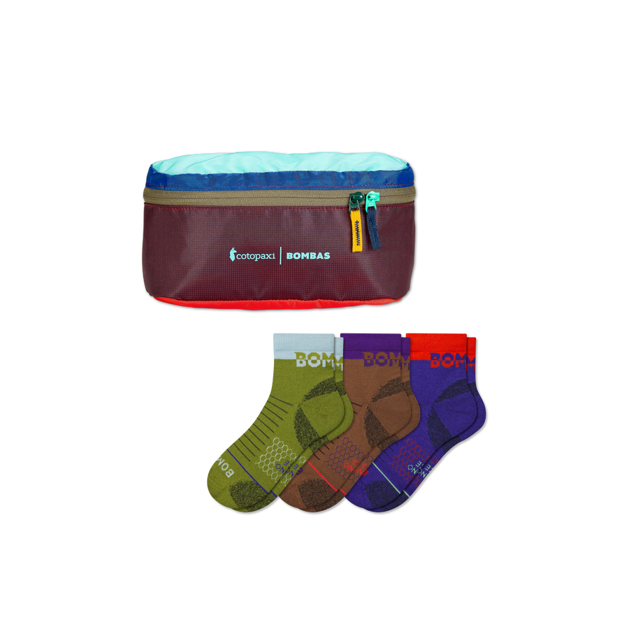 Men's Merino Wool Blend Hiking Quarter Sock 3-Pack & Cotopaxi Fanny Pack - Smart Weekend Setup
