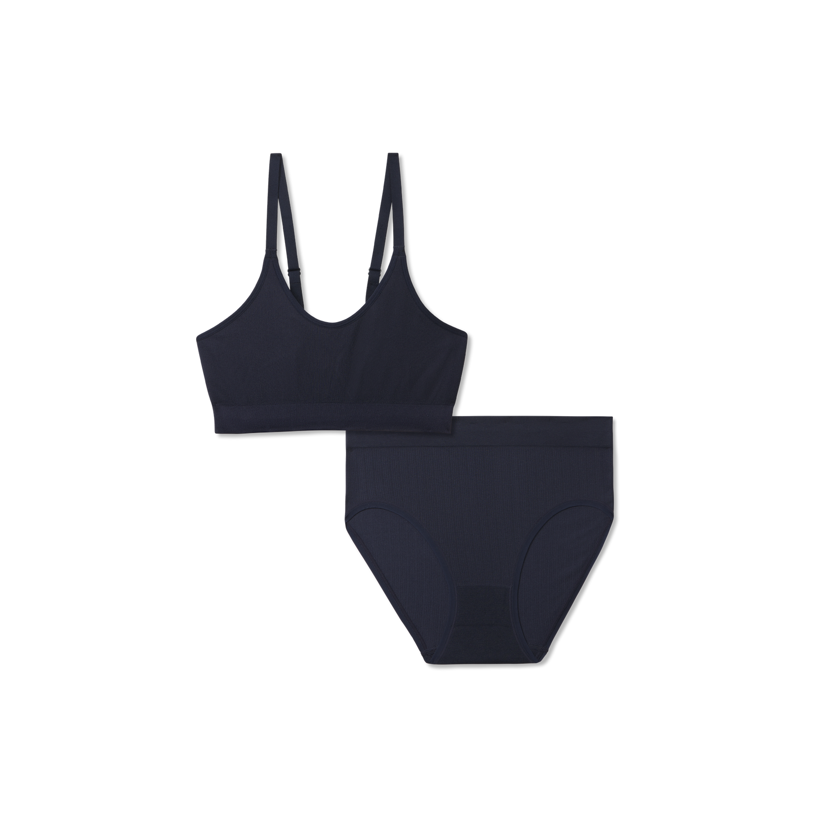 Women's Seamless Scoop Bralette + High Rise Brief - Midnight Navy L