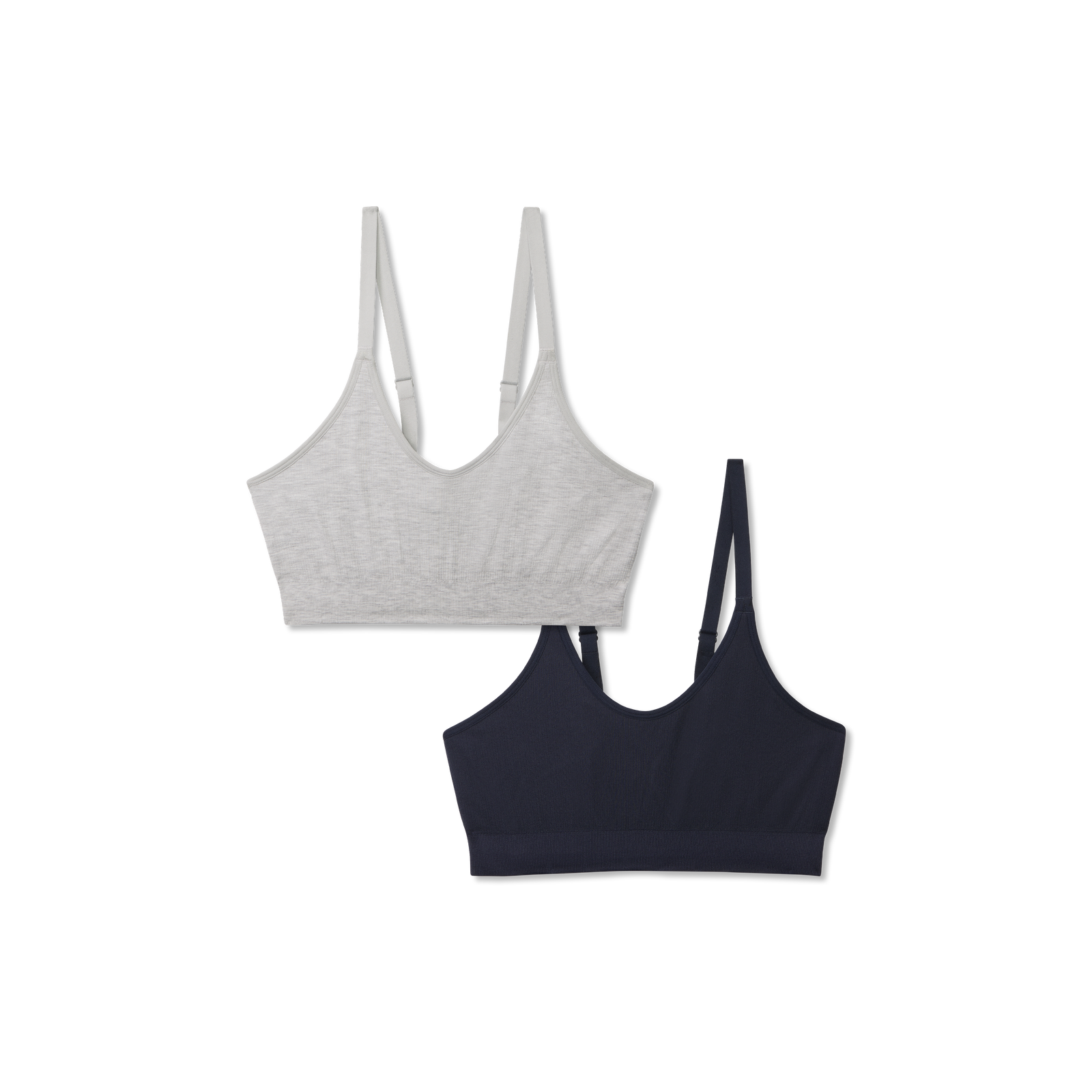 Women's Seamless Scoop Bralette 2-Pack - Navy X Grey L