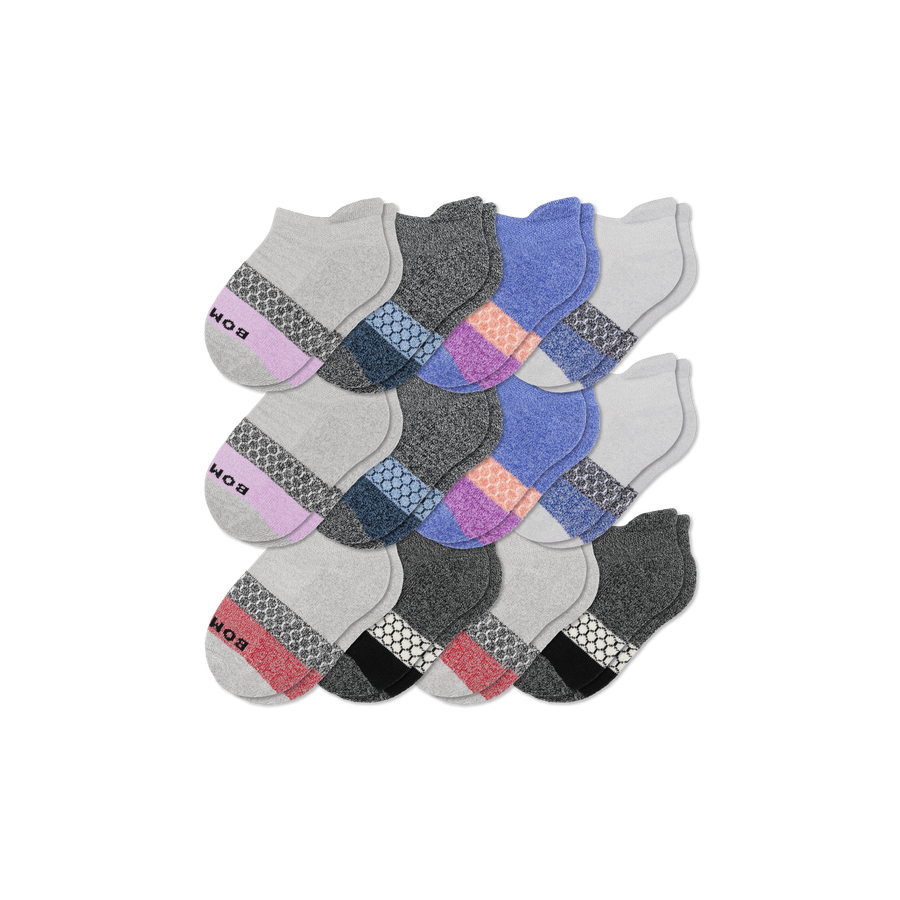 Junior Tri-Block Ankle Sock 12-Pack - Studio Weekend Wear