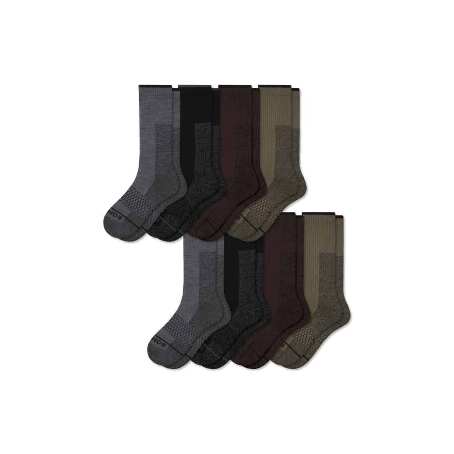 Women's Ultra Strong Merino Blend Calf Sock 8-Pack - Active Crew Rotation