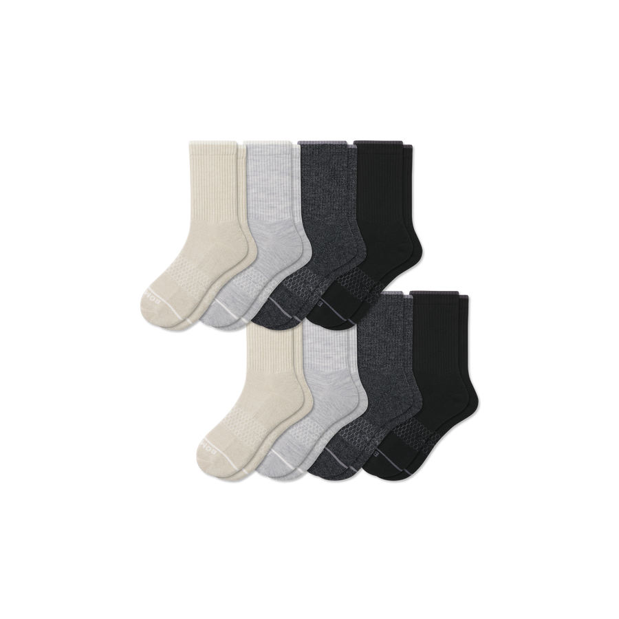 Men's Merino Wool Blend Half Calf Sock 8-Pack - Smooth Shift Fit