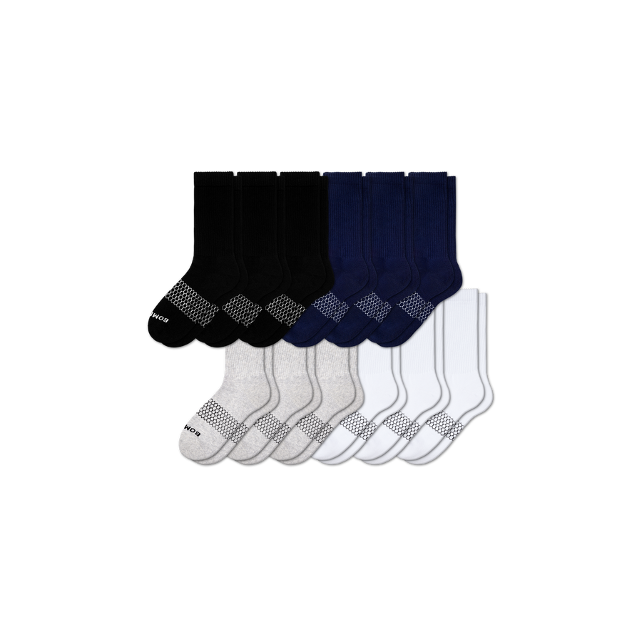 Men's Solids Calf Sock 12-Pack - Breathable Fit