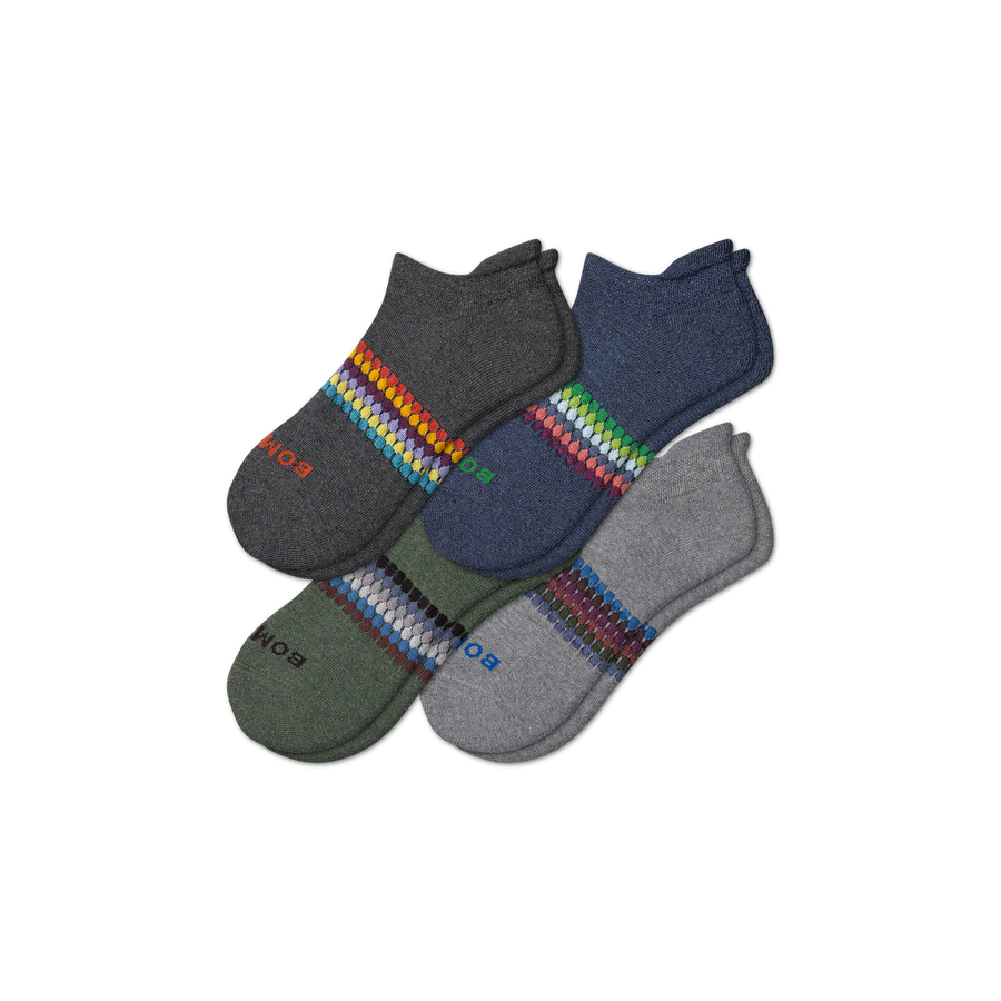 Men's Sunset Stripe Ankle Sock 4-Pack - Classic Office Wear