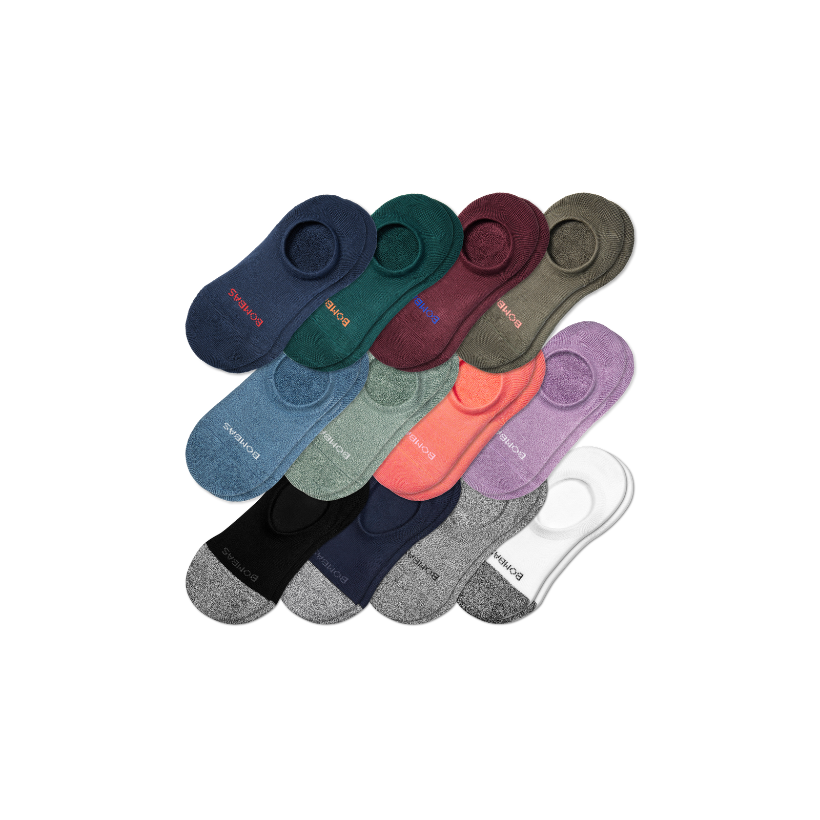 Men's Cushioned No Show Sock Navy Olive Mix 12-Pack L