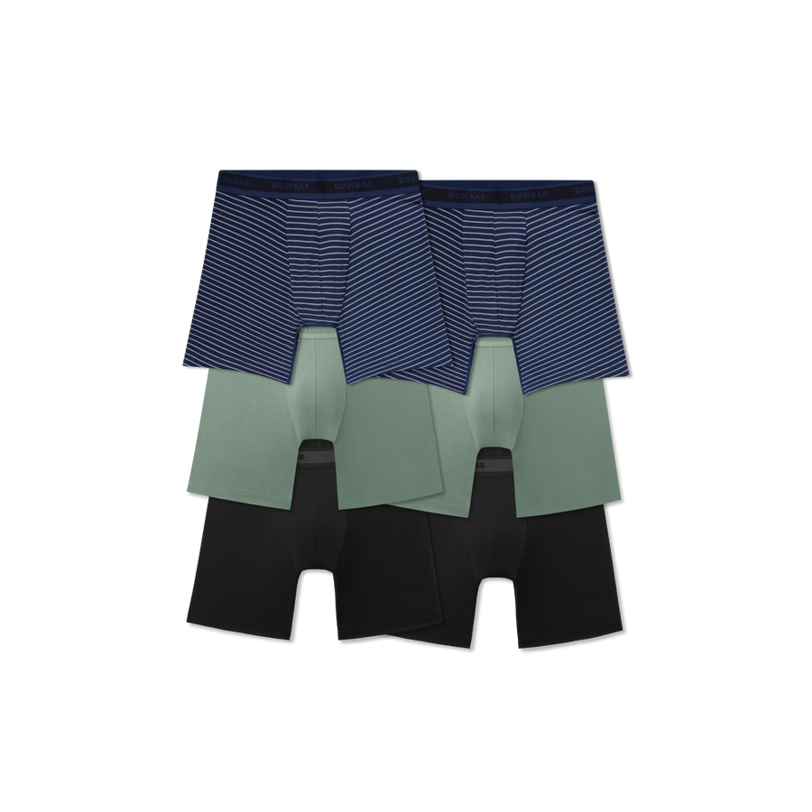 Men's Soft Flex Boxer Brief 6" 6-Pack - Seamless Stretch Wear