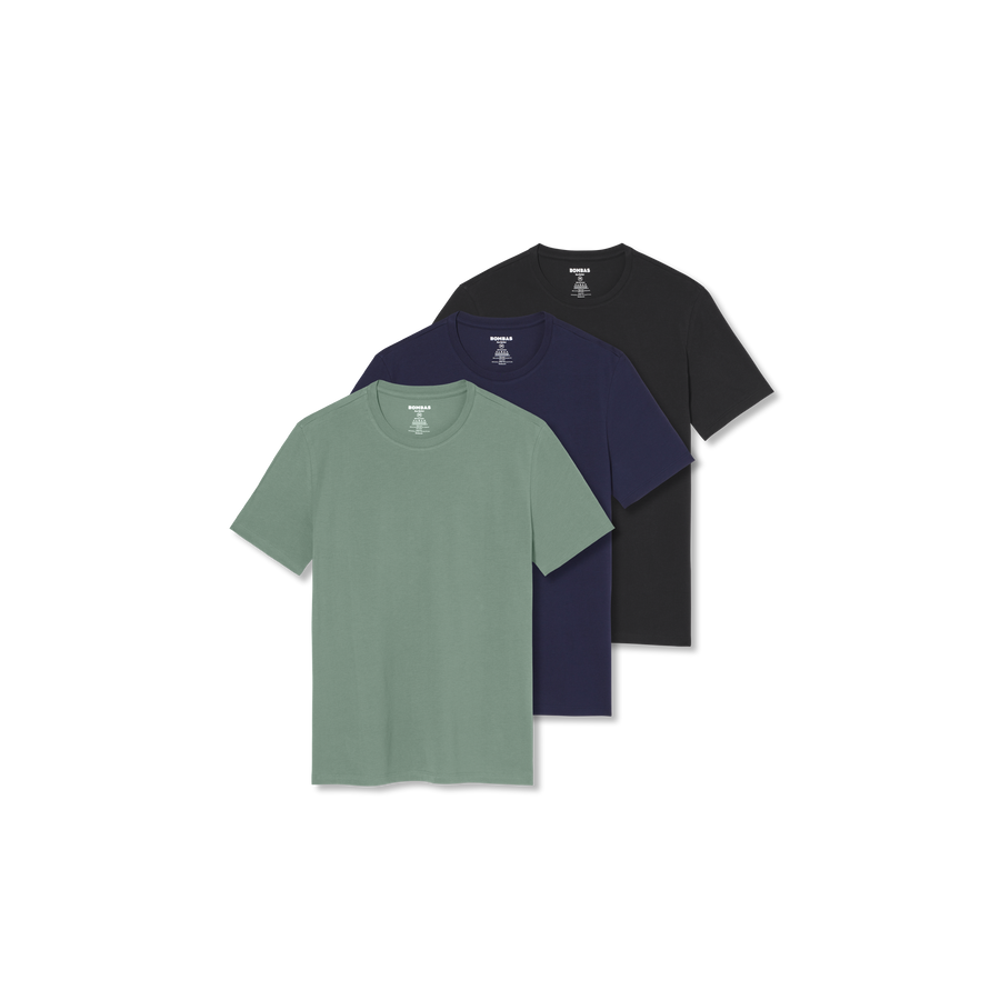 Men's Pima Cotton Crew Neck T-Shirt 3-Pack - Smooth Off Duty Wear