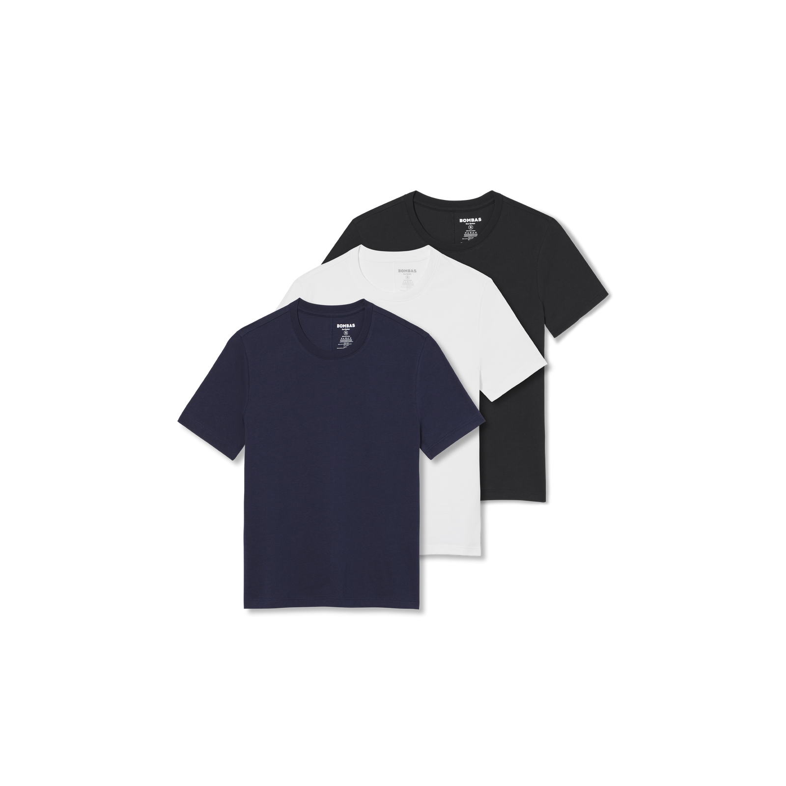 Women's Pima Cotton Slim Crew Neck T-Shirt 3-Pack - Navy White Black L
