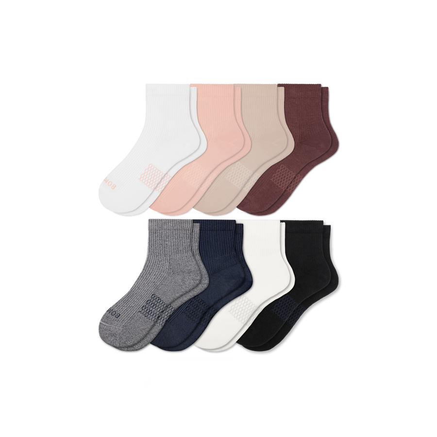 Women's Modern Rib Quarter Sock 8-Pack - Run Home Pair