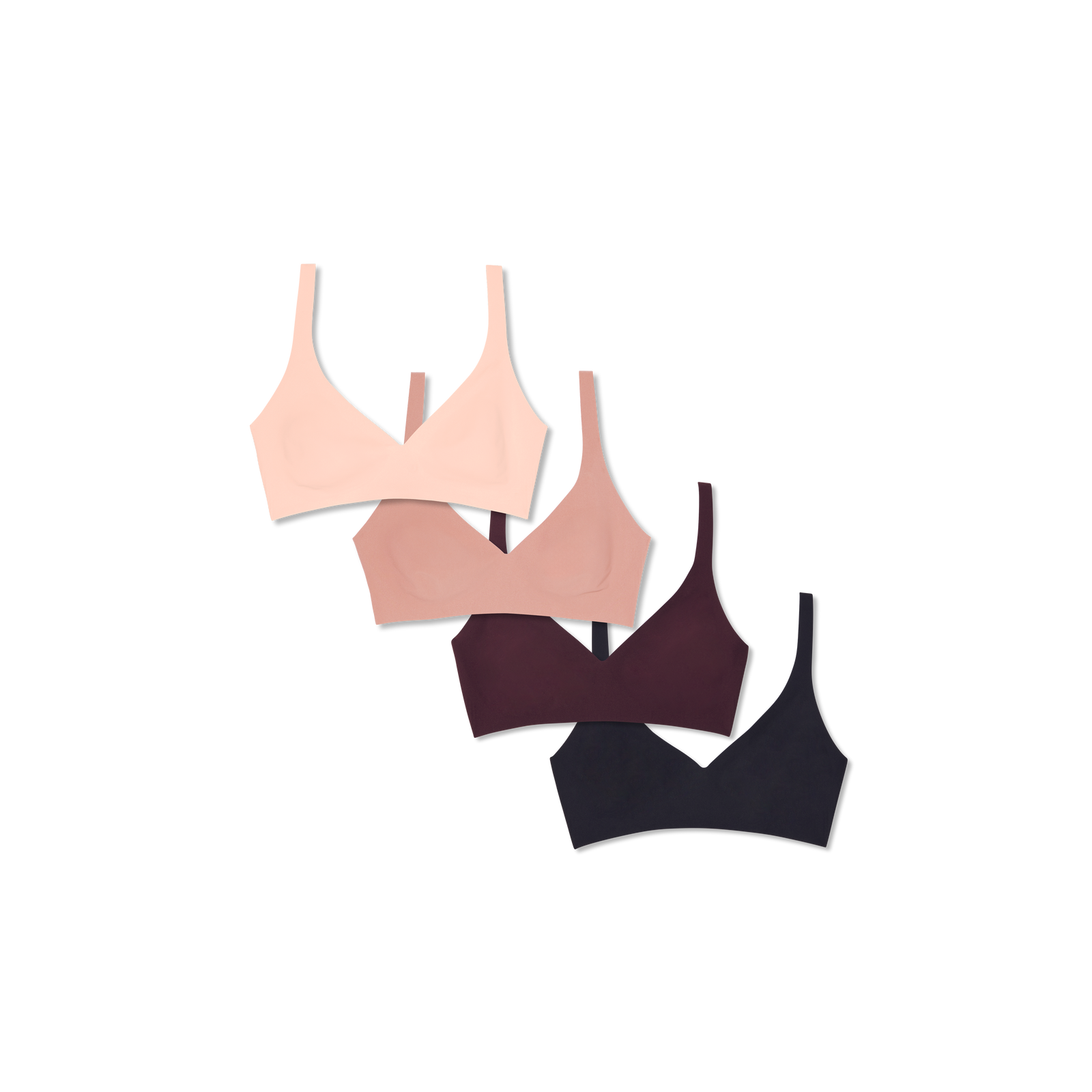 Women's Seamless Scoop Bralette 4-Pack - Neutral Multi