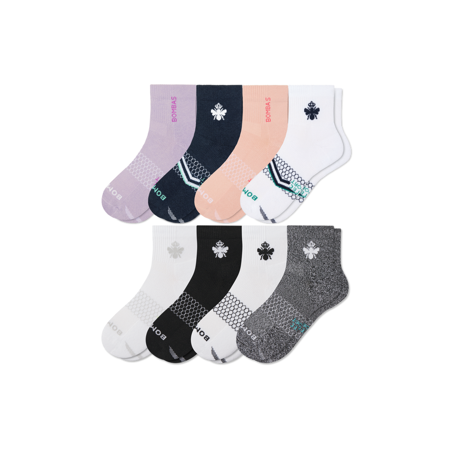 Women's All Sport Quarter Sock 8-Pack - Cozy Travel Wear