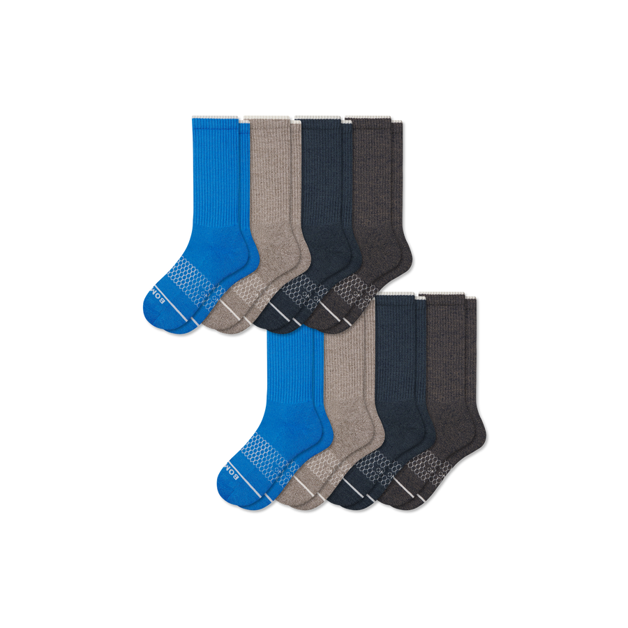 Men's Merino Wool Blend Calf Sock 8-Pack - Weekend Run Support