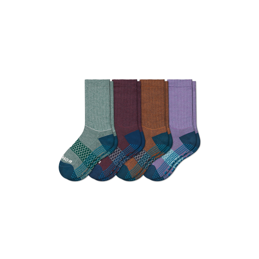 Youth Microstripe Gripper Calf Sock 4-Pack - Lounge Ready