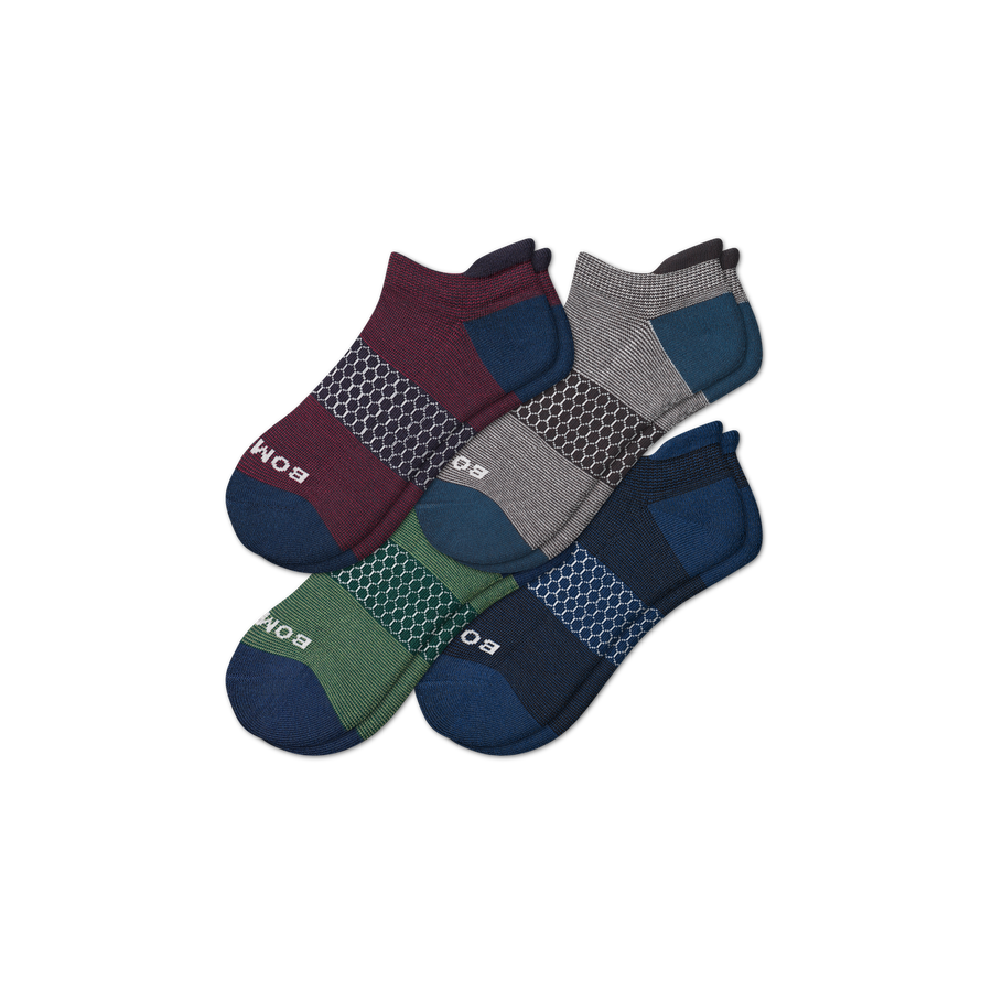 Men's Microstripe Ankle Sock 4-Pack - Classic No Show Pair