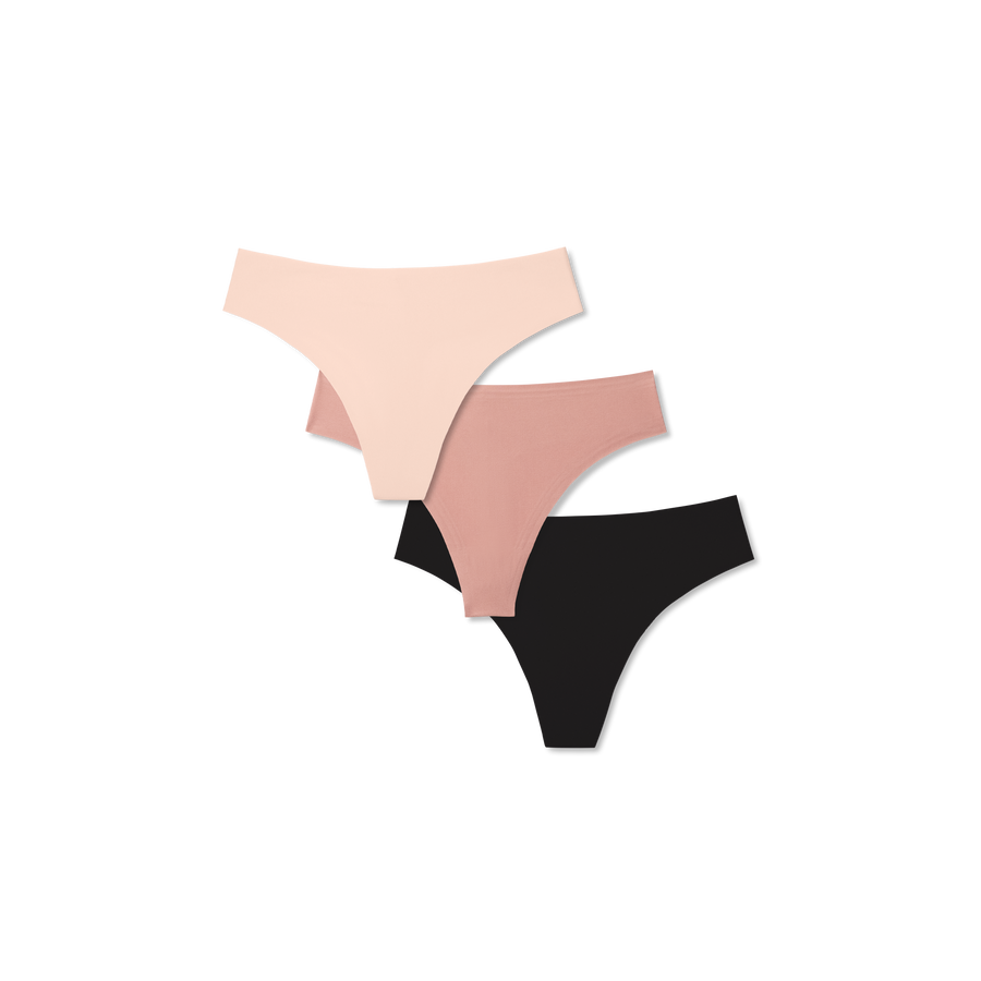 Women's No Show Thong 3-Pack - Fresh Core Comfort