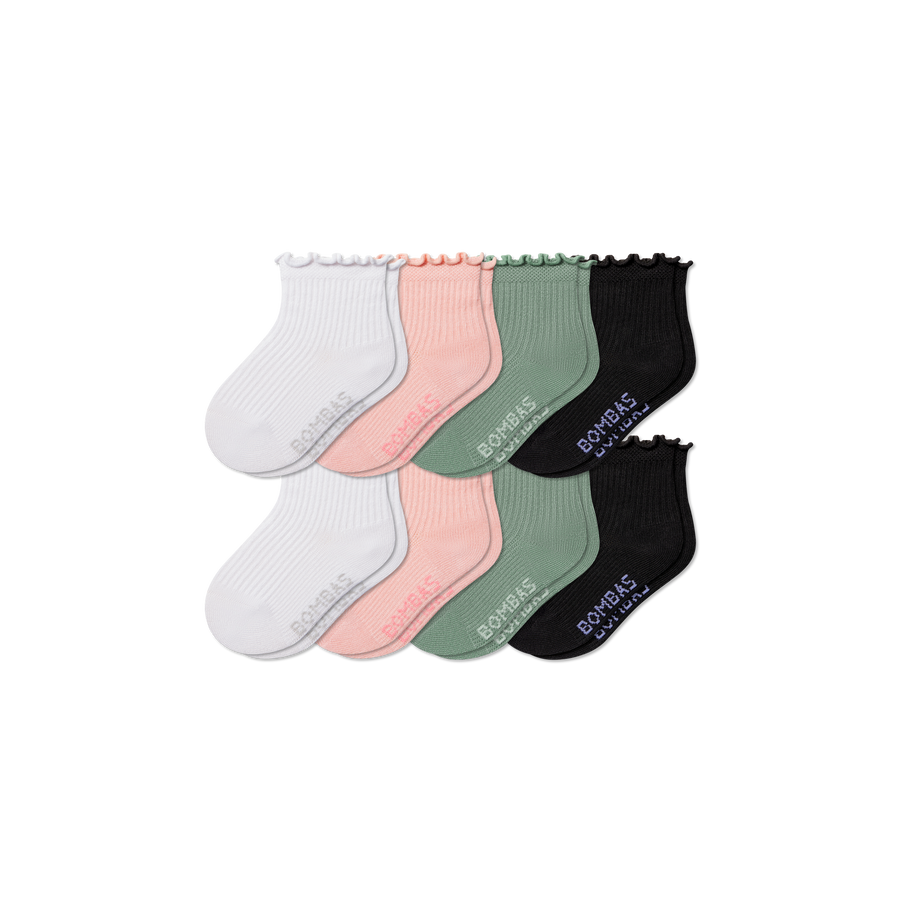 Toddler Ruffle Rib Calf Sock 8-Pack - Easy Home Pair