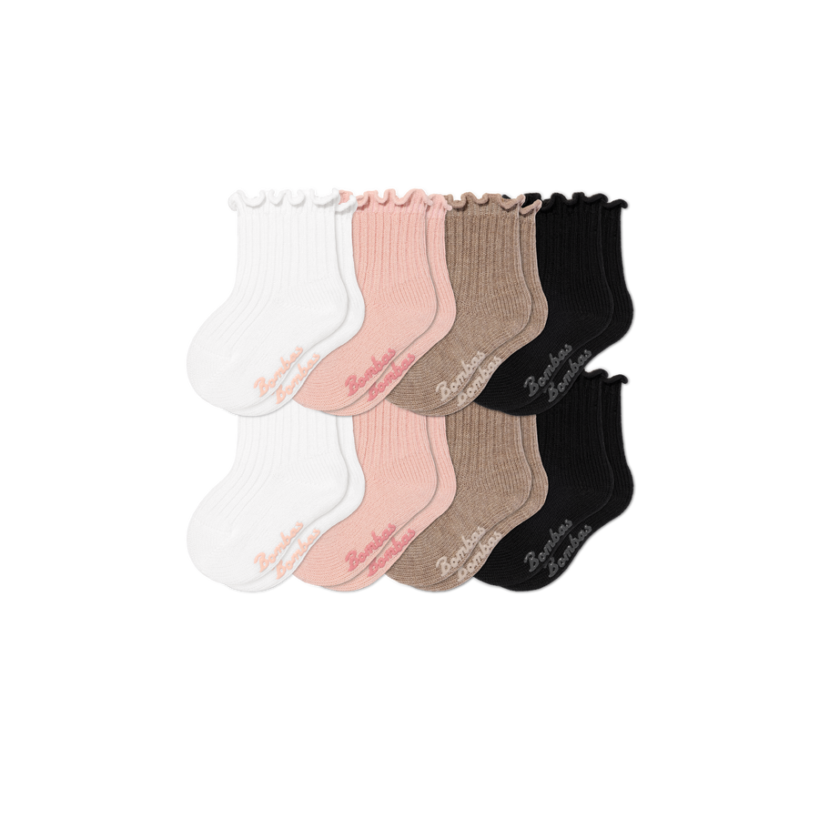 Baby Ruffle Rib Calf Sock 8-Pack (6-12 Months) - Active No Show Support