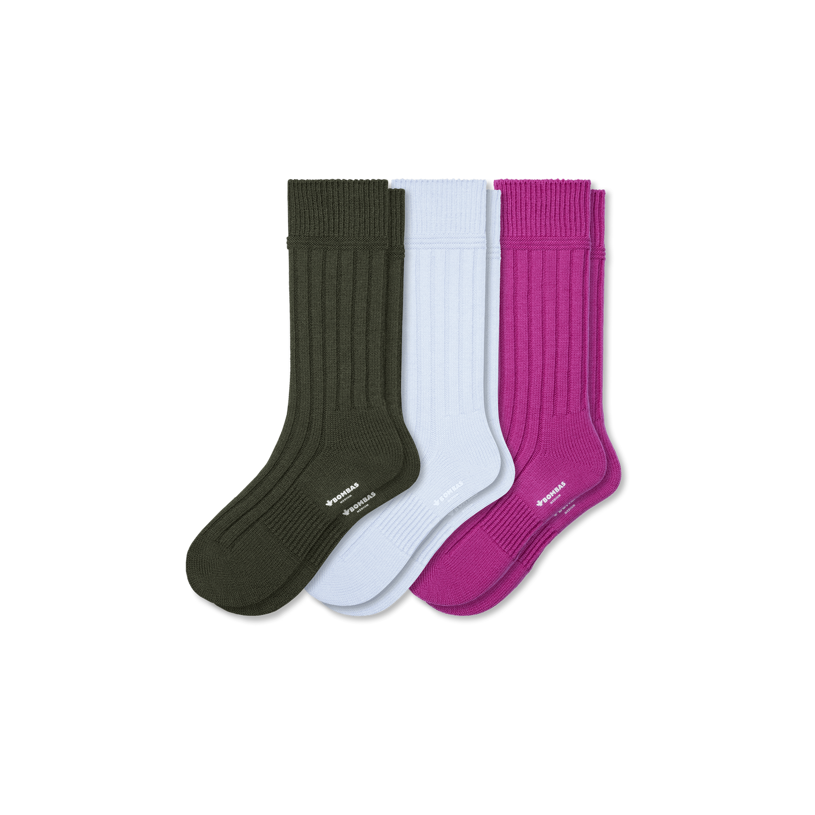 Men's Merino Rib Cashmere Blend Calf Sock 3-Pack - Prickly Pear Mix