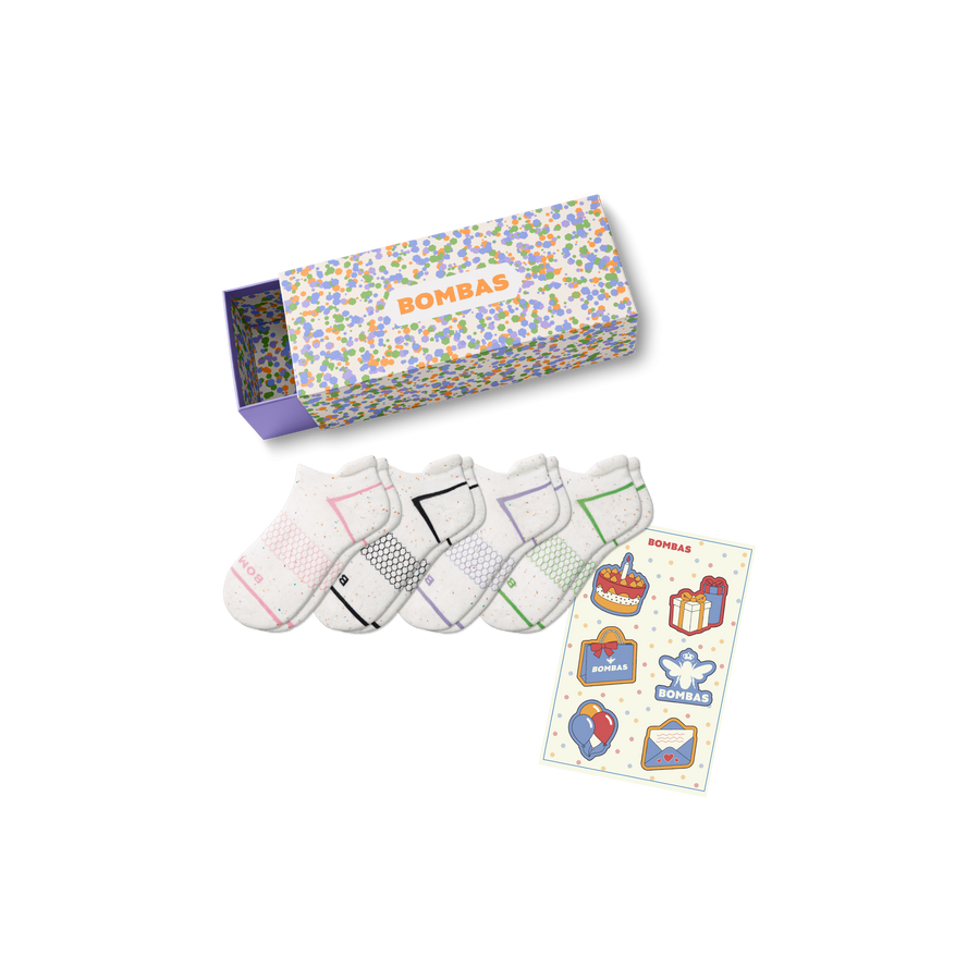 Women's Confetti Ankle Sock 4-Pack Gift Box - Utility Packing Pack