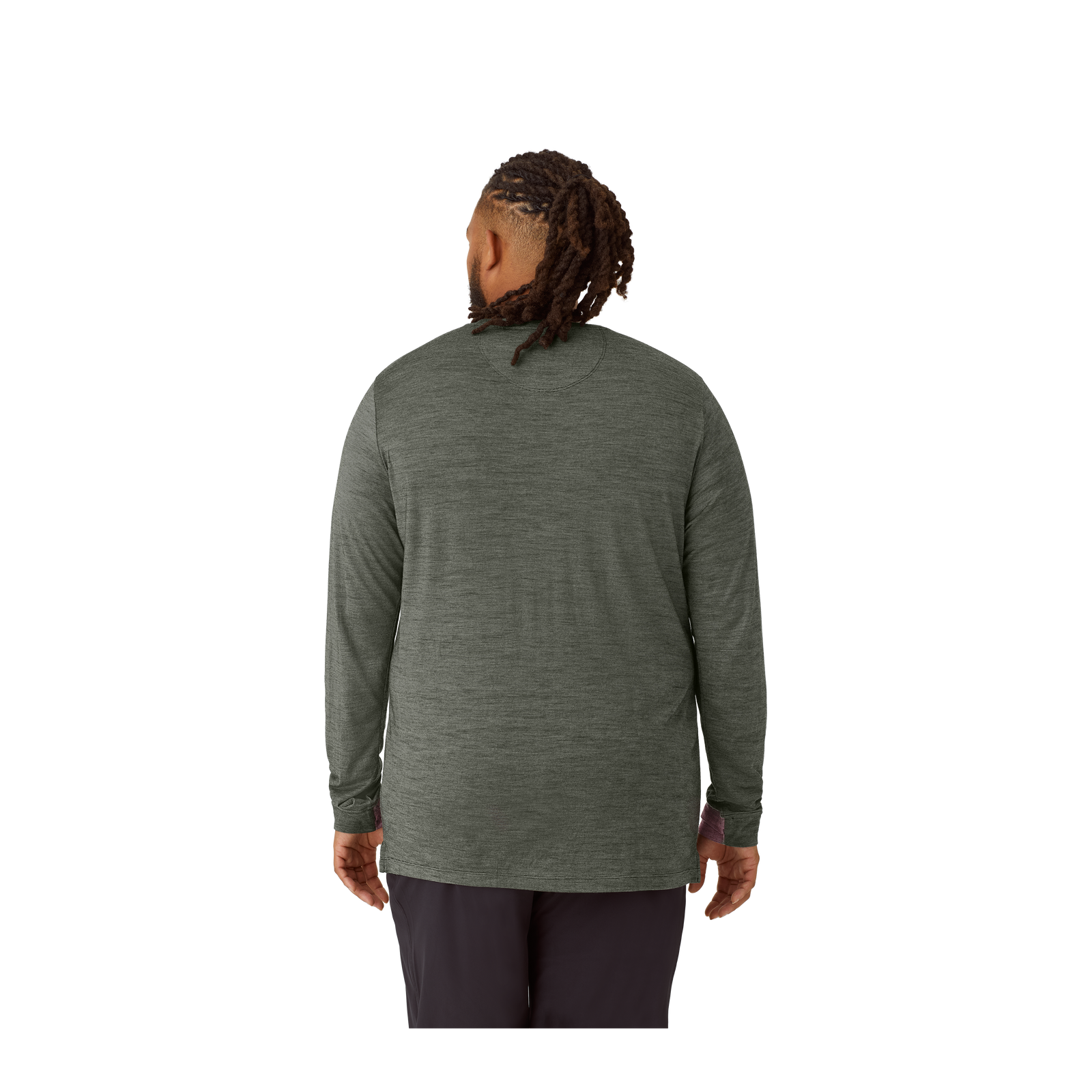 Merino Wool Crew Neck Long Sleeve T-Shirt Raw Umber MO4
