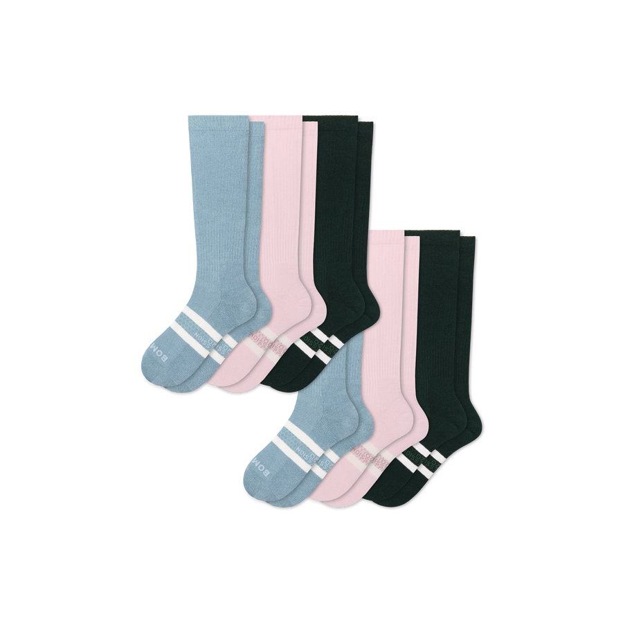 Women's Everyday Compression Knee High Sock 6-Pack (15-20mmHg) - Support Motion Control