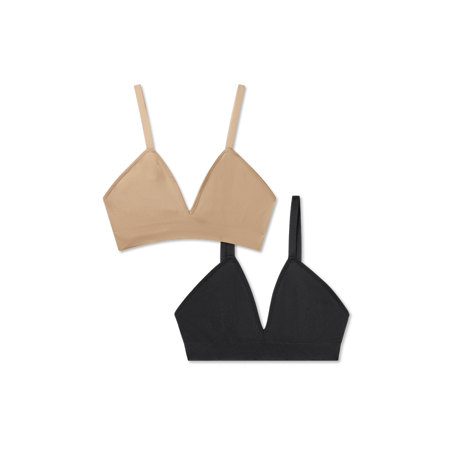 Women's Seamless Triangle Bralette 2-Pack - Daily Everyday Fit