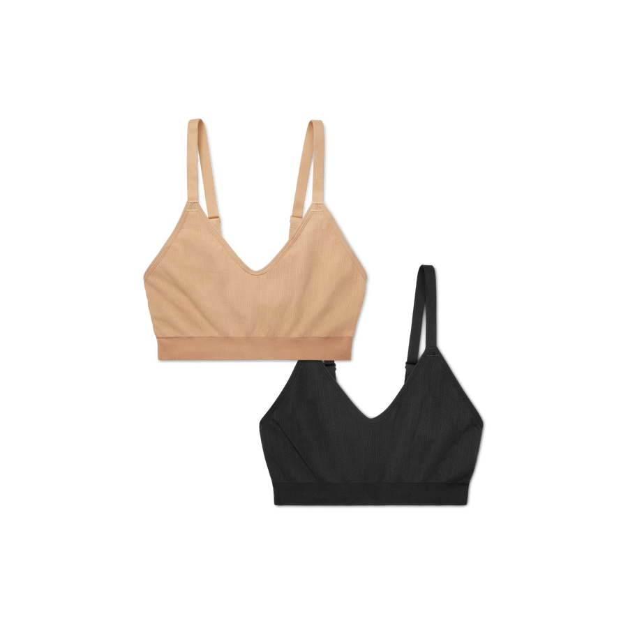 Women's Seamless Scoop Bralette 2-Pack - Classic Lounge Ease