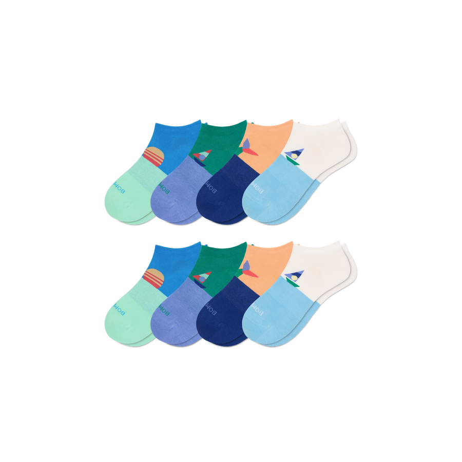 Youth Lightweight Ankle Sock 8-Pack - Cushion Everyday Fit