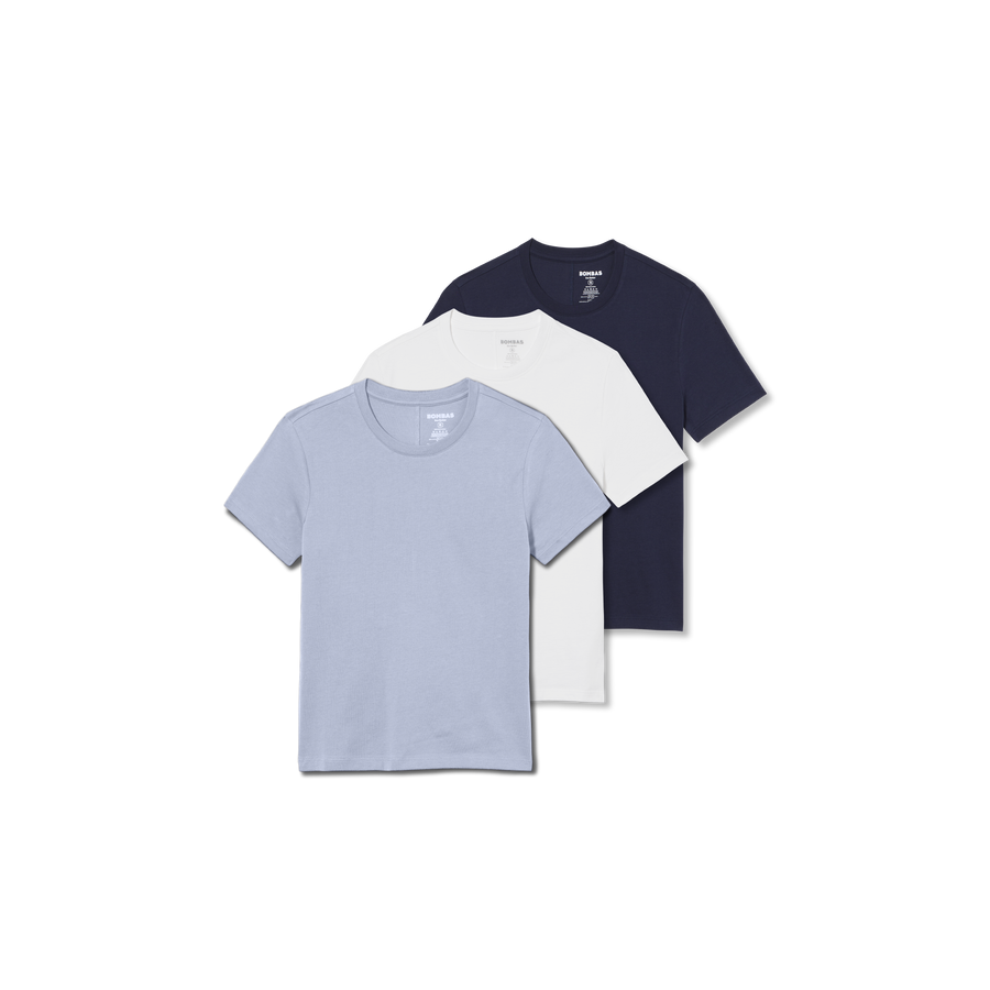Women's Pima Cotton Slim Crew Neck T-Shirt 3-Pack - Off Duty Style