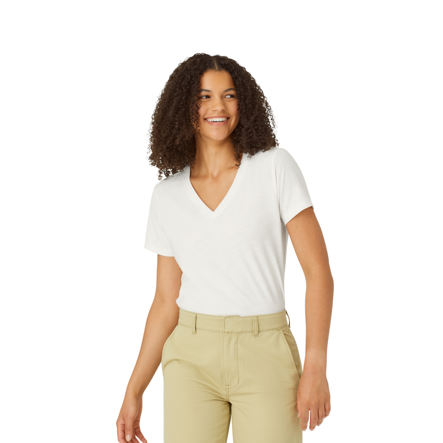 Women's Air Slub V-Neck T-Shirt - Cotton Lounge Wear