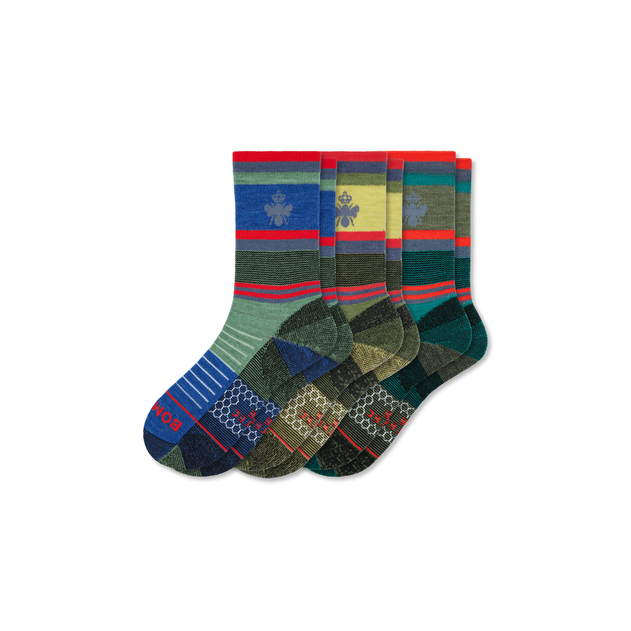 Cotopaxi x Bombas Merino Wool Blend Hiking Calf Sock 3-Pack - Soft Court Pair