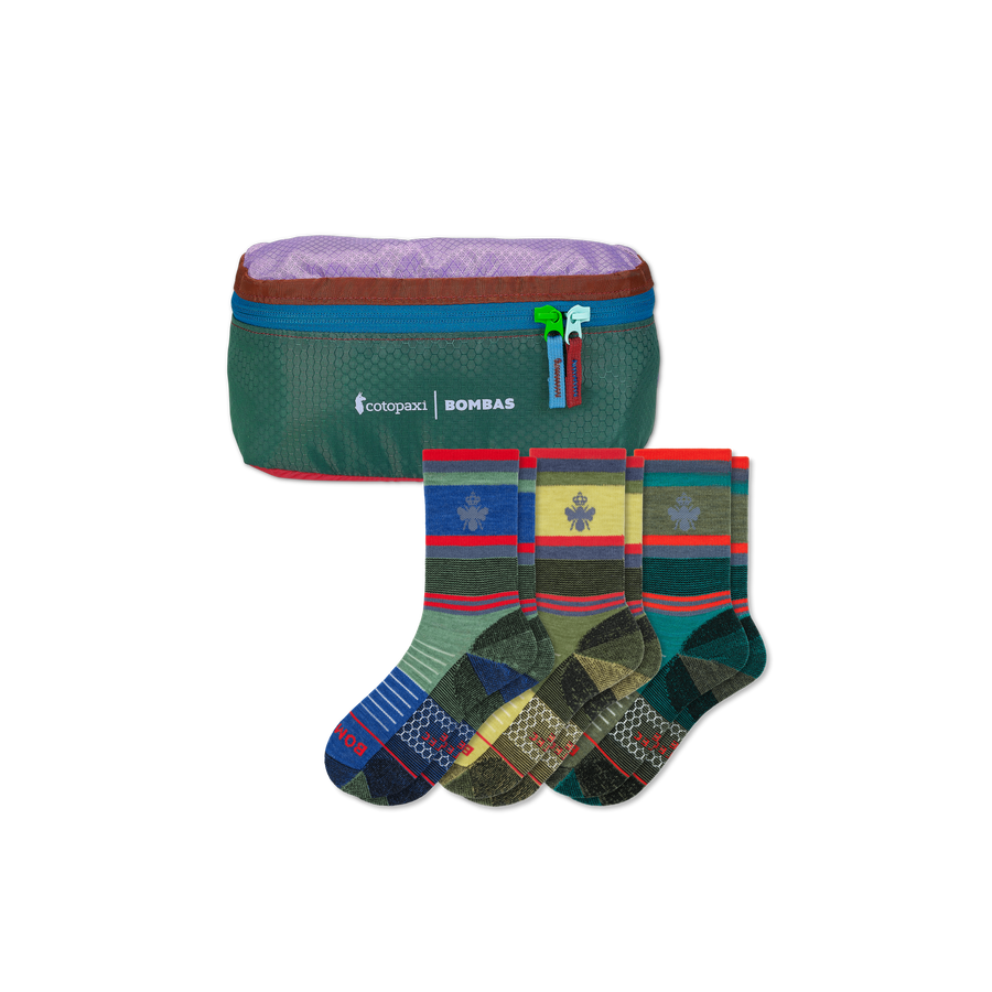 Cotopaxi x Bombas Merino Wool Blend Hiking Calf Sock 3-Pack & Fanny Pack - Smart Pack