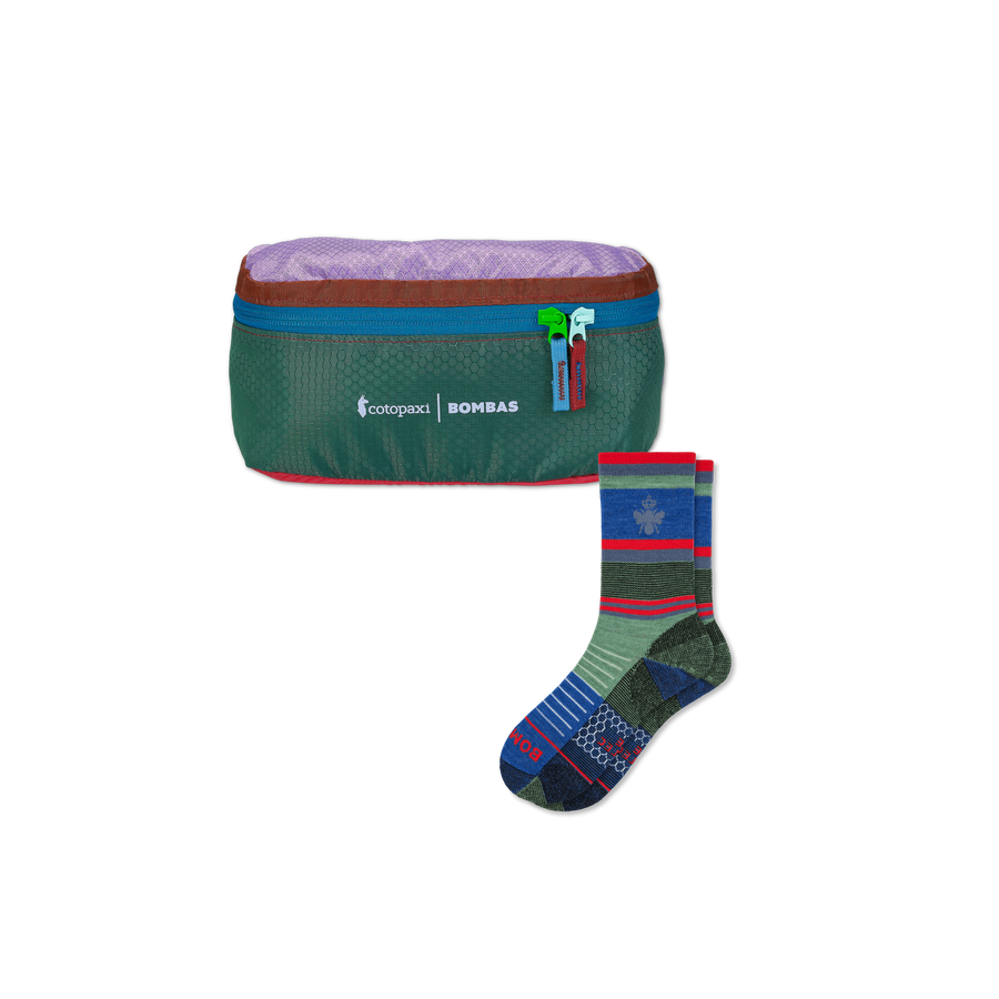 Cotopaxi x Bombas Merino Wool Blend Hiking Calf Sock & Fanny Pack - Carry Stash Pack