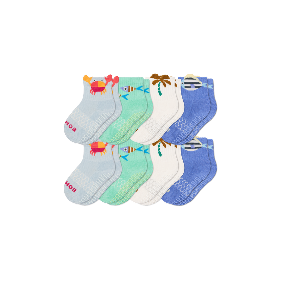 Toddler Gripper Calf Sock 8-Pack - Soft Everyday Cushion