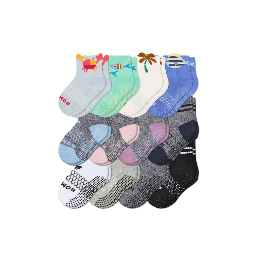 Toddler Gripper Calf Sock 12-Pack - Comfort No Show Pair