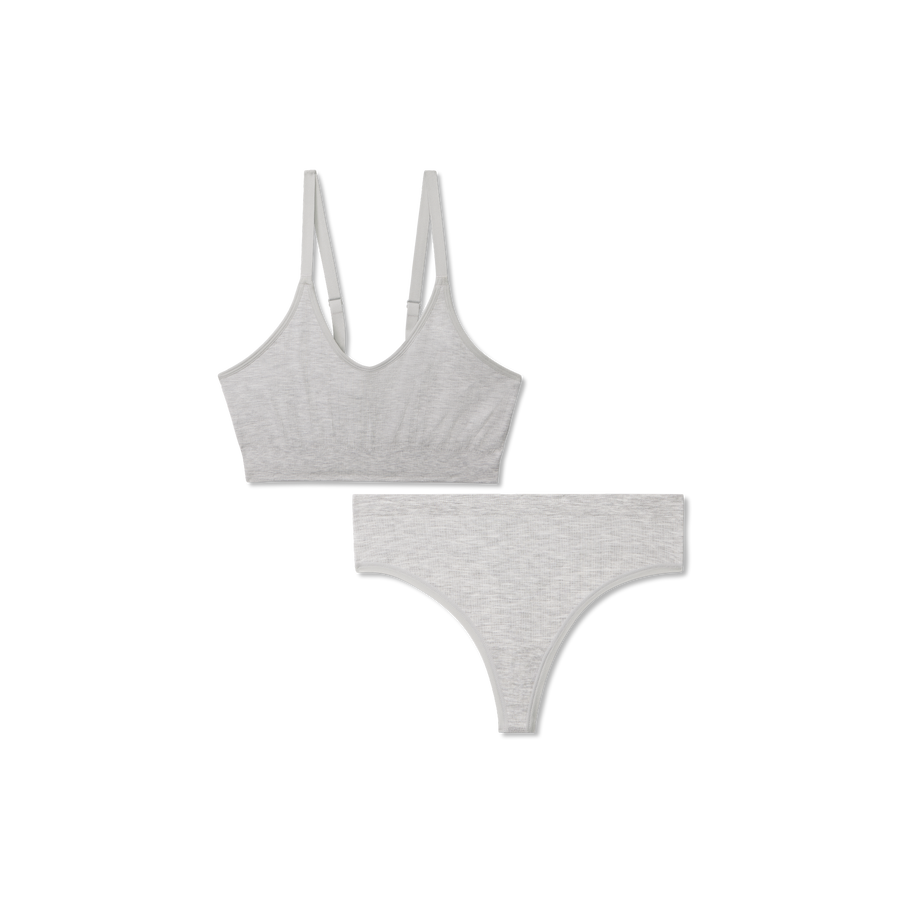 Women's Seamless Scoop Bralette + Thong Pack - Soft Weekend Layer