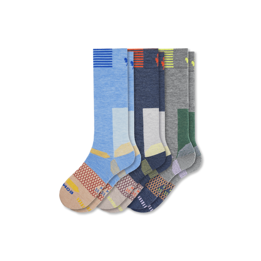 Women's Full-Cushion Merino Wool Blend Ski & Snowboard Sock 3-Pack - Studio Office Support