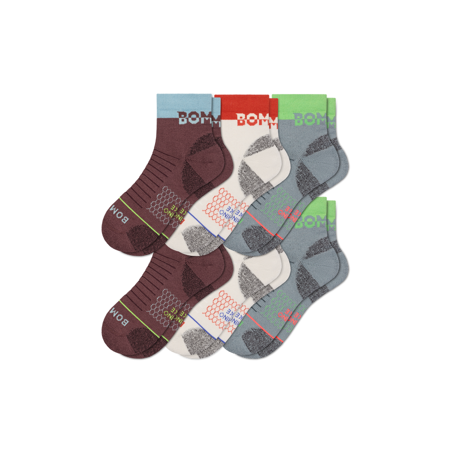 Women's Merino Wool Blend Hiking Quarter Sock 6-Pack - Modern Everyday Support