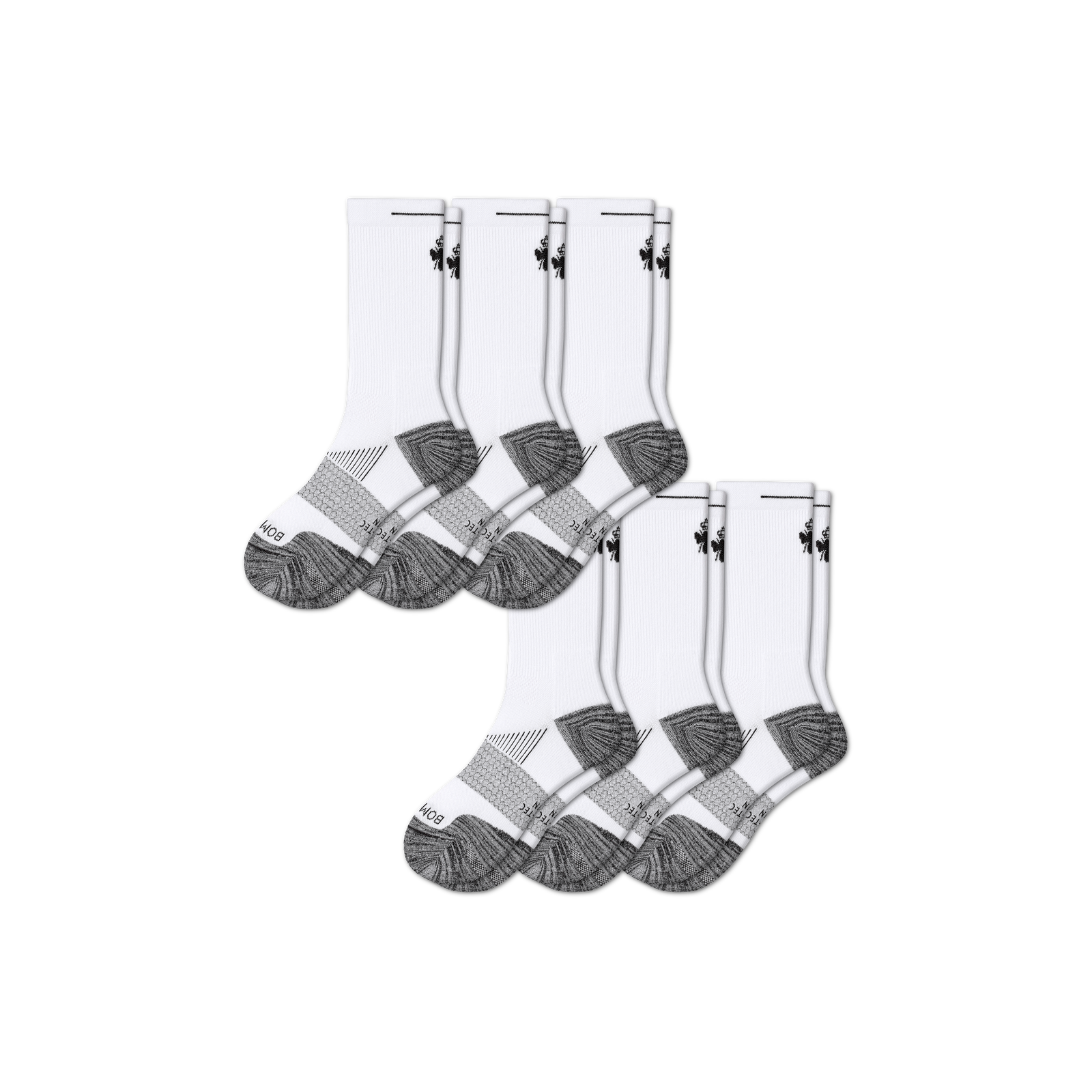Women's Running Calf Sock 6-Pack - white-bee - 15