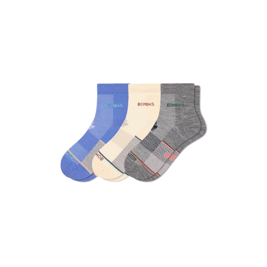 Women's UltraLite Sport Merino Wool Blend Quarter Sock 3-Pack - Everyday Ankle Step