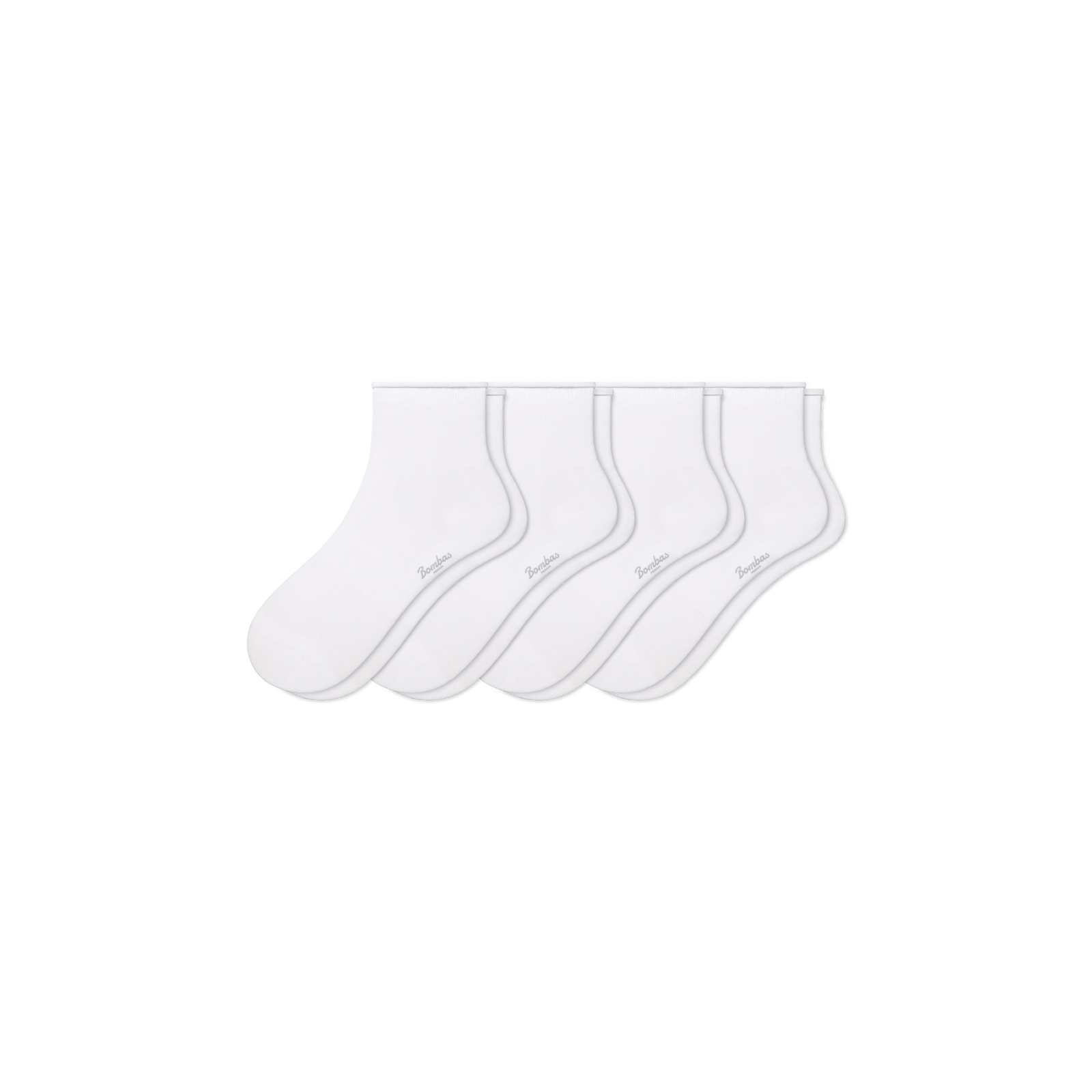 Womenâ€™s Roll Top Quarter Sock 4-Pack - white L