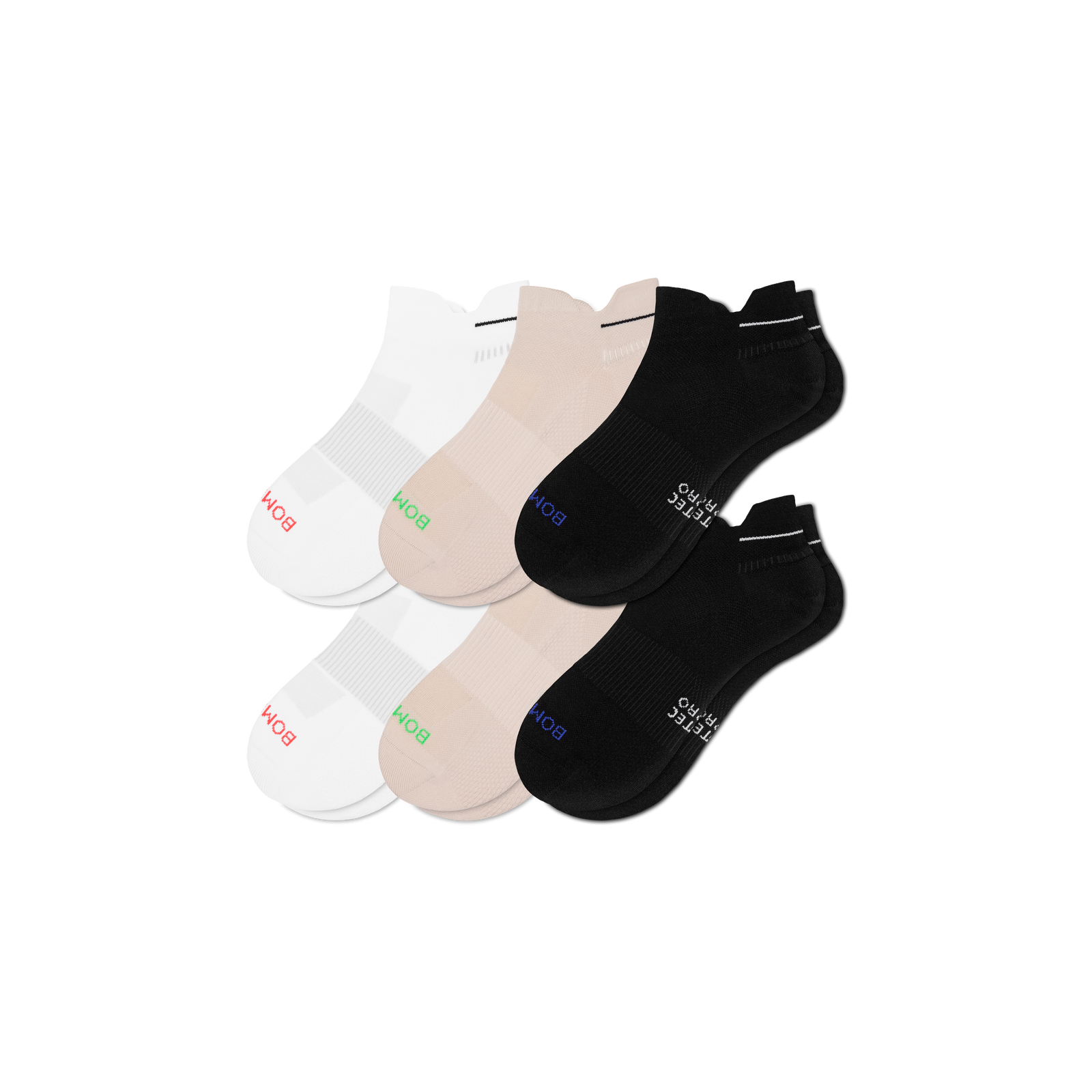 Men's RunPro Ankle Sock 6-Pack - white pebble mix L